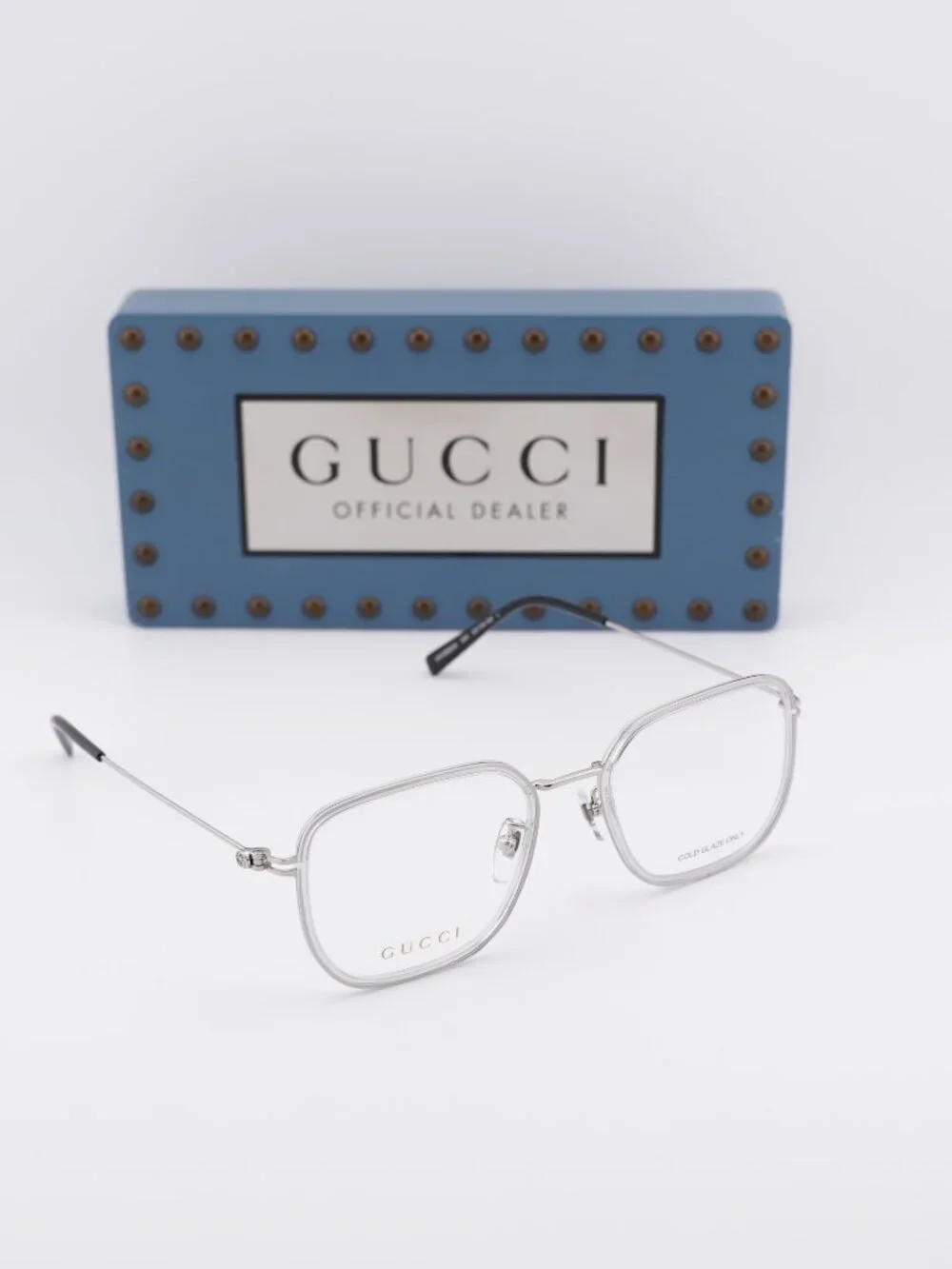 Gucci GG1852OA 004 Square Eyeglasses 53mm - Grey / Silver